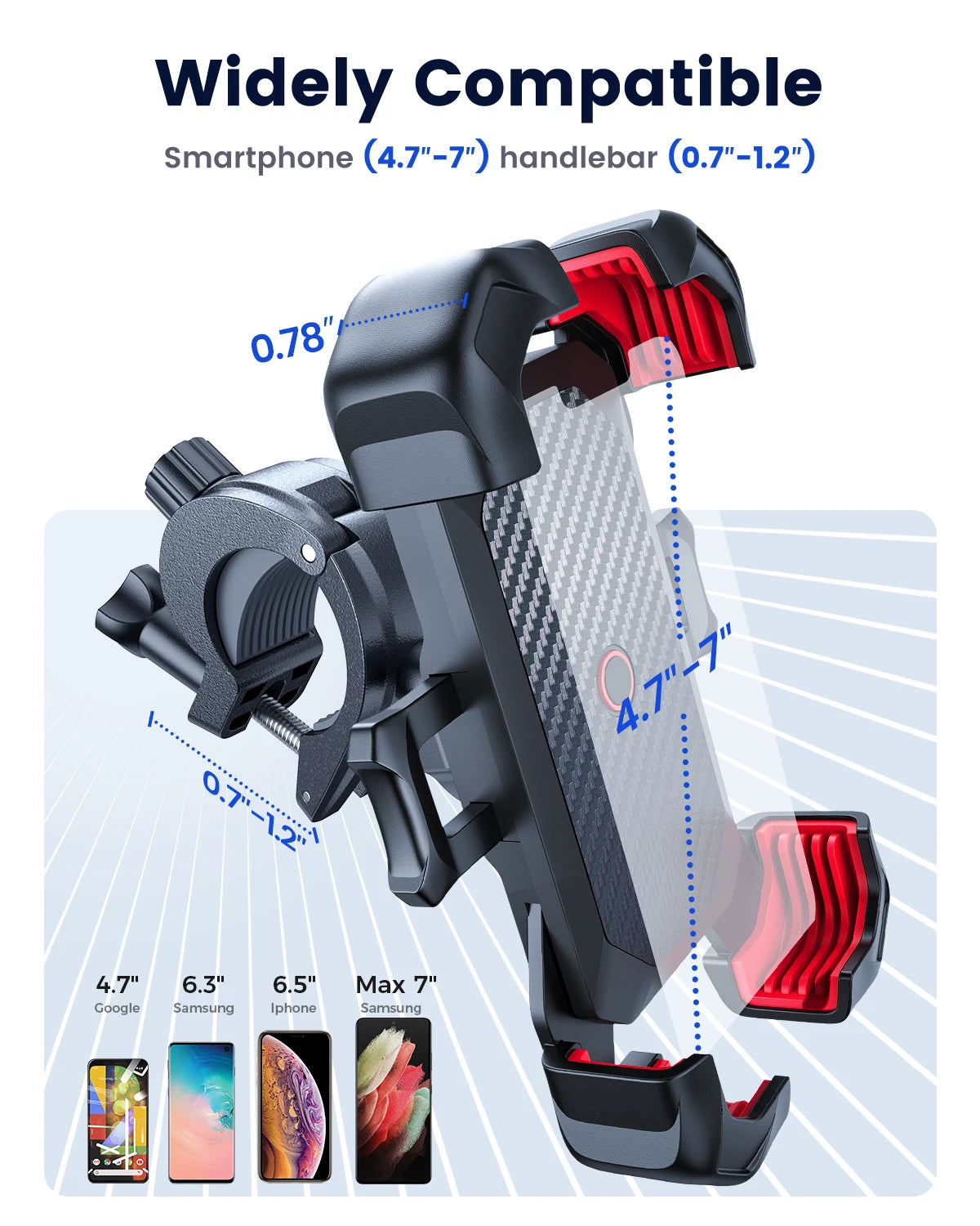 Universal Bike Phone Holder with 360° Rotation & Auto-Lock