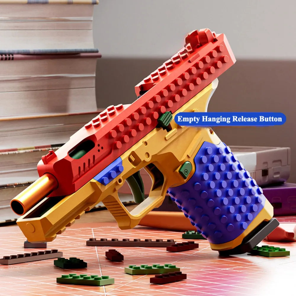 Building Block Toy Gun with Continuous Firing Blowback Action