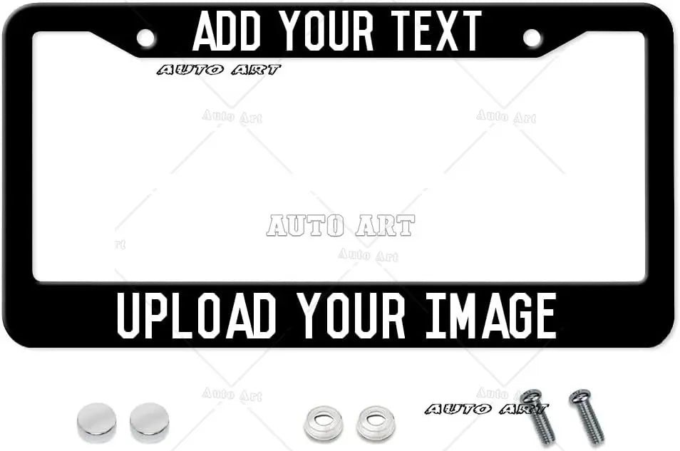 Custom License Plate Frame with Personalized Text and Logo