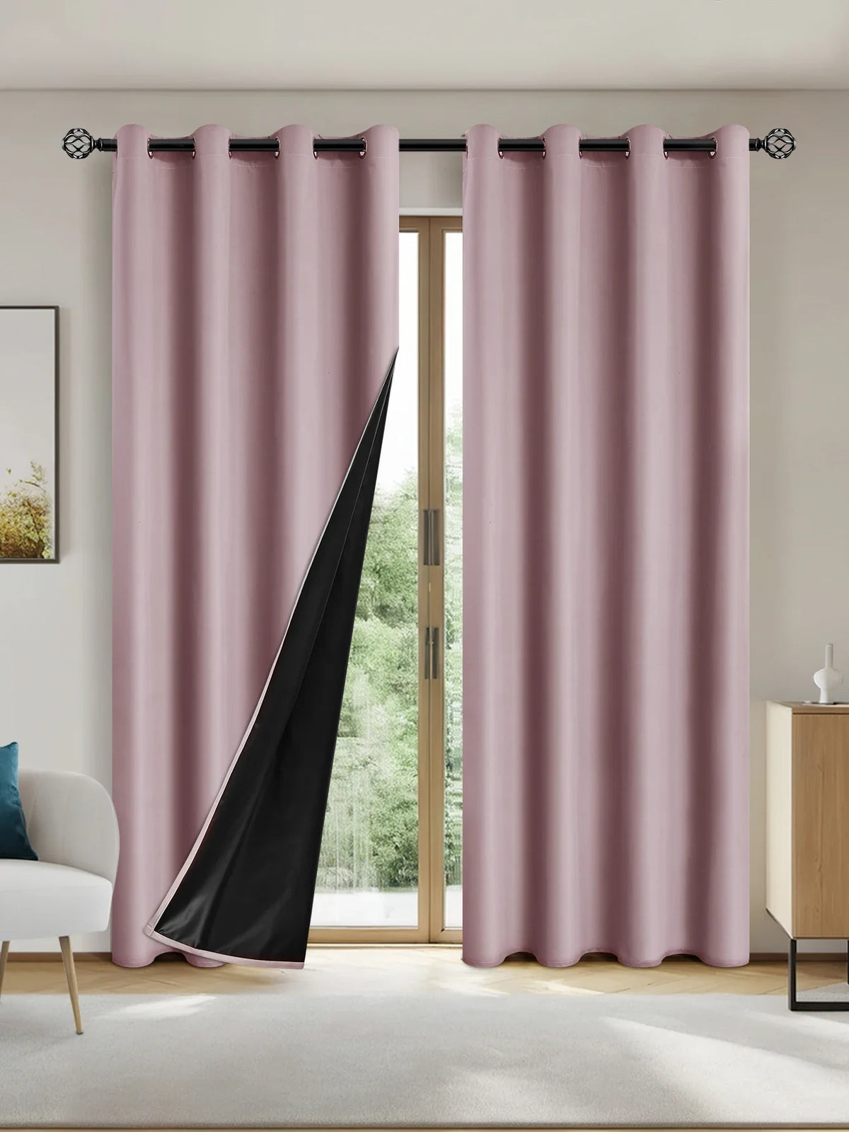100% Blackout Curtains with Grommets for Bedroom and Living Room