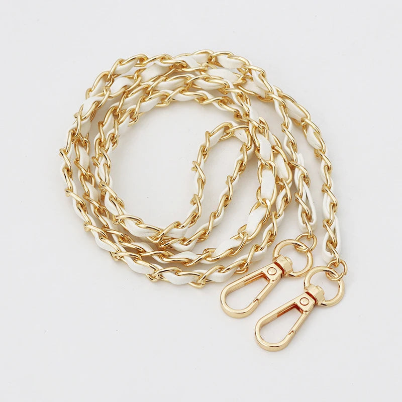 120cm Leather-Trimmed Chain Bag Strap