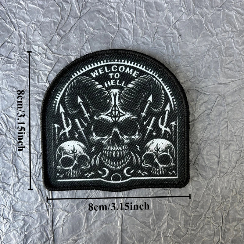 Skull Tactical Patch with Hook-and-Loop Backing