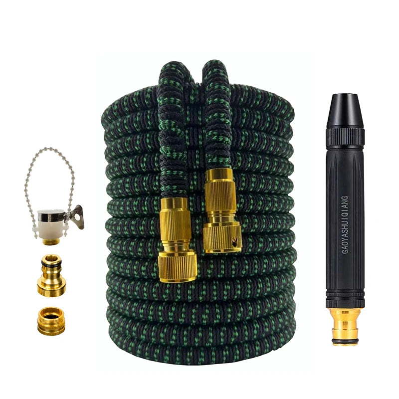 Expandable Garden Hose with High-Pressure Spray Nozzle