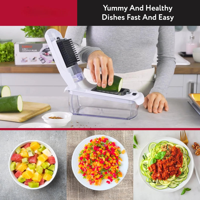 Multi-Function Vegetable Chopper with Catch Container