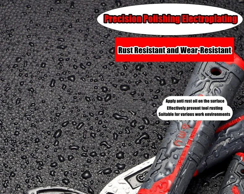 Self-Locking Pipe Wrench with Adjustable CR-V Steel Jaws