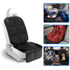 A universal car seat protector with an anti-slip base shown in various contexts.
