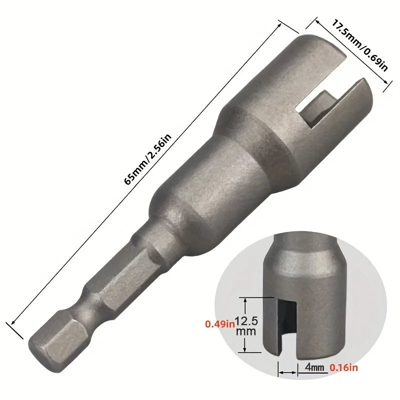 Heavy-Duty Butterfly Socket Wrench – 65mm Slotted Wing Nut Tool with Hex Handle