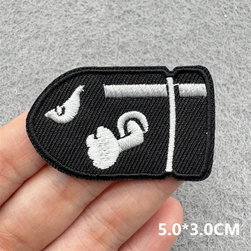 Black & White Racing Flag Embroidered Patches (Iron-On / Sew-On)