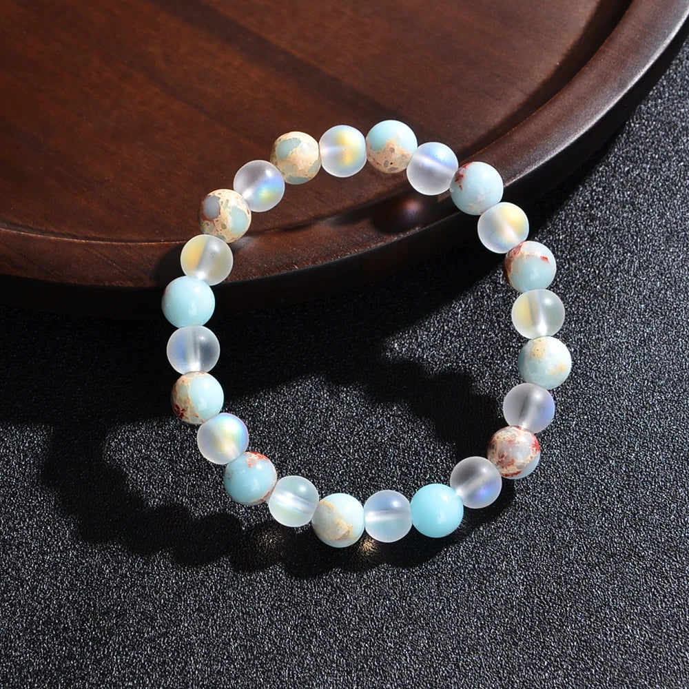 Aura Quarz & Meeressediment Perlenarmband