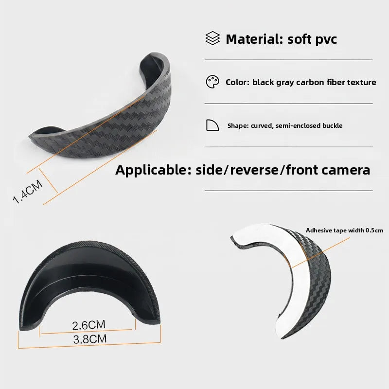 Black gray carbon fiber texture soft pvc camera rain cover with curved, semi-enclosed buckle