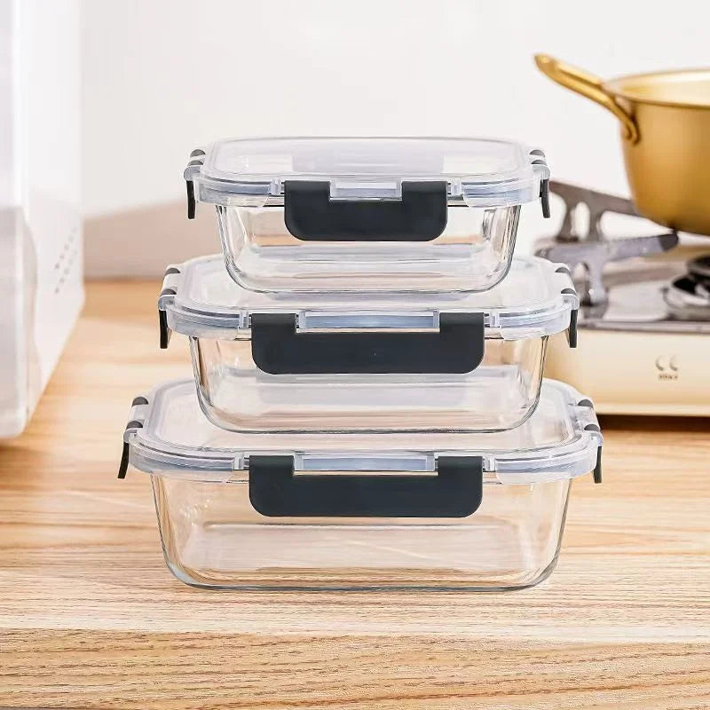 Clear Glass Food Storage Containers with Lids