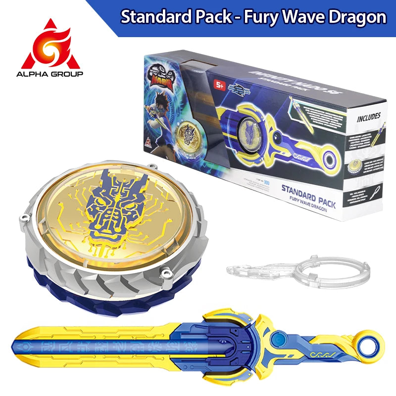 Infinity Nado Spirit Wind Panda Metal Spinning Top Set with Sword Launcher