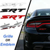 Metal SRT grille or emblem sticker for a black Dodge vehicle front