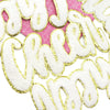 Large white chenille letter patch for DIY clothing and accessories
