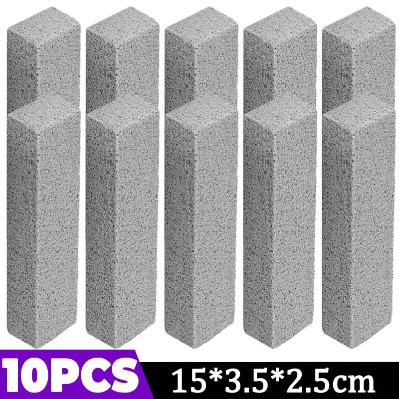 Ten gray pumice stone cleaning blocks used for toilet, tile, and sink maintenance.