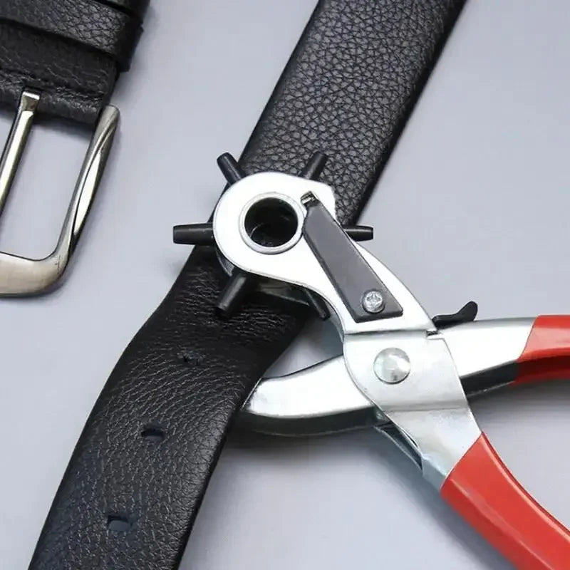 Rotary Leather Hole Punch Pliers - 6 Interchangeable Sizes