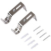 A set of metal curtain rod brackets for 1-inch rods, including mounting brackets and small screws.