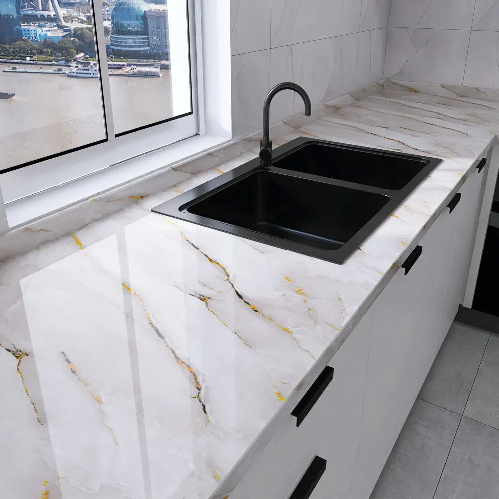 Marble Peel-and-Stick Waterproof Wallpaper for Kitchen & Bathroom