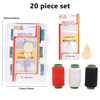 A 20 piece set of sewing needles and gold-eye milliners for heavy-duty fabrics
