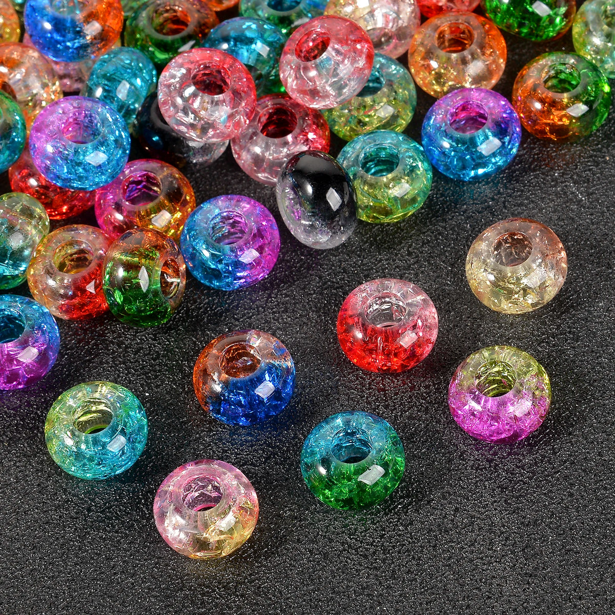 Mixed Rainbow Resin Spacer Beads for Jewelry Making