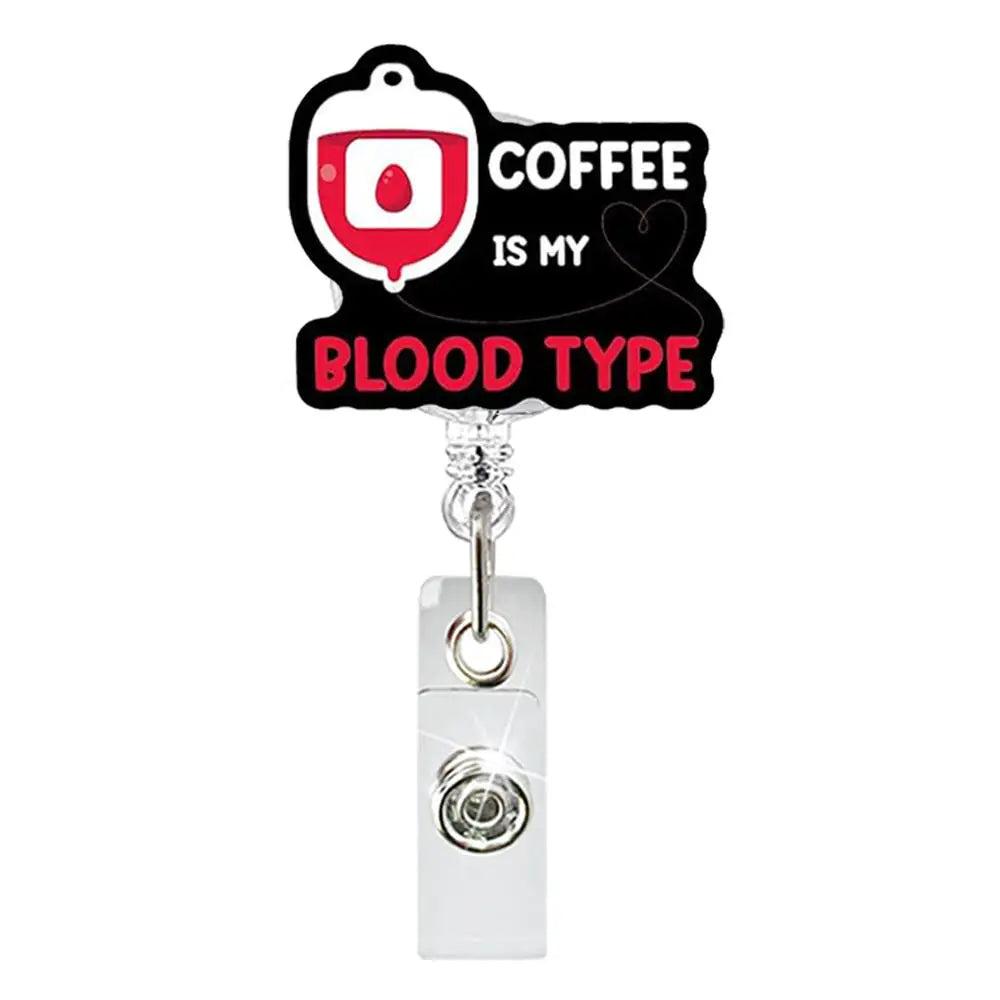 Heart Shape Glitter Acrylic Retractable Badge Reel with Crocodile Clip