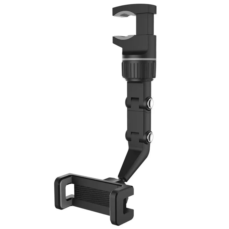 Rearview Mirror Phone Mount - 360° Rotatable & Retractable