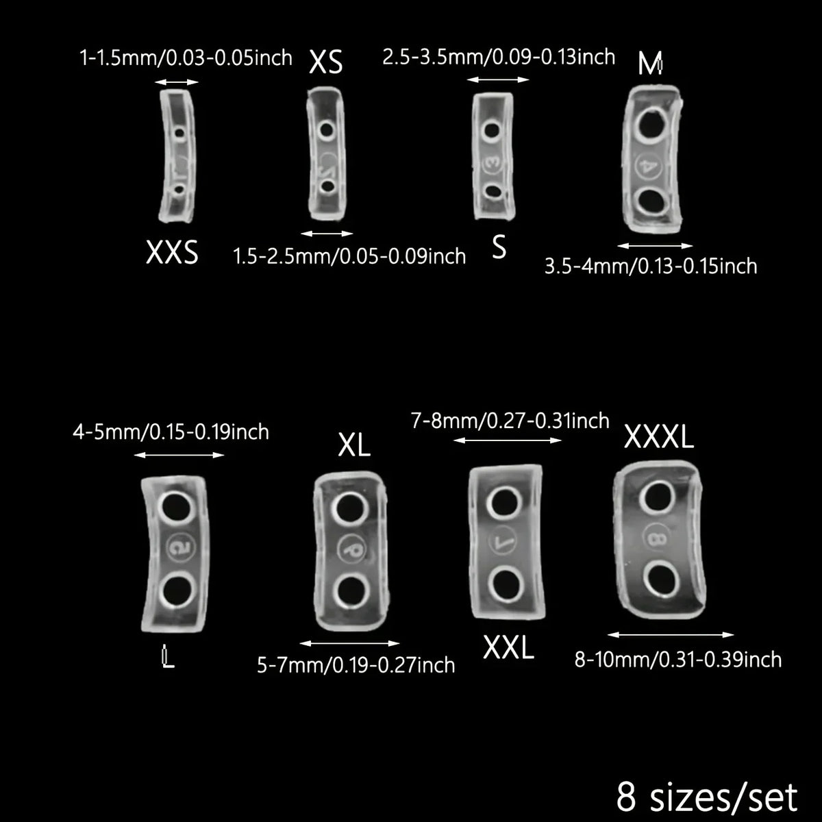 Invisible Ring Size Adjuster Set - 8 Pack for Loose Rings