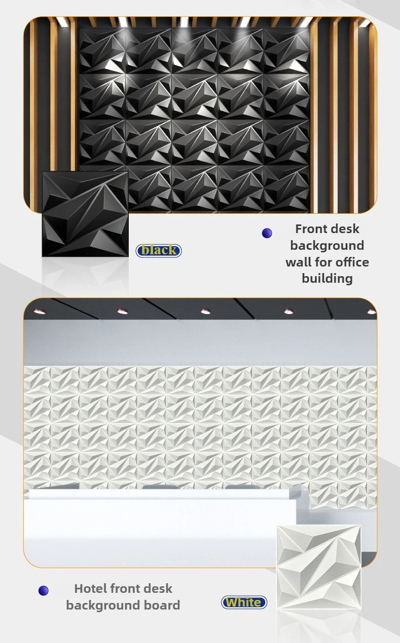 3D PVC Wall Panels - Waterproof Self-Adhesive