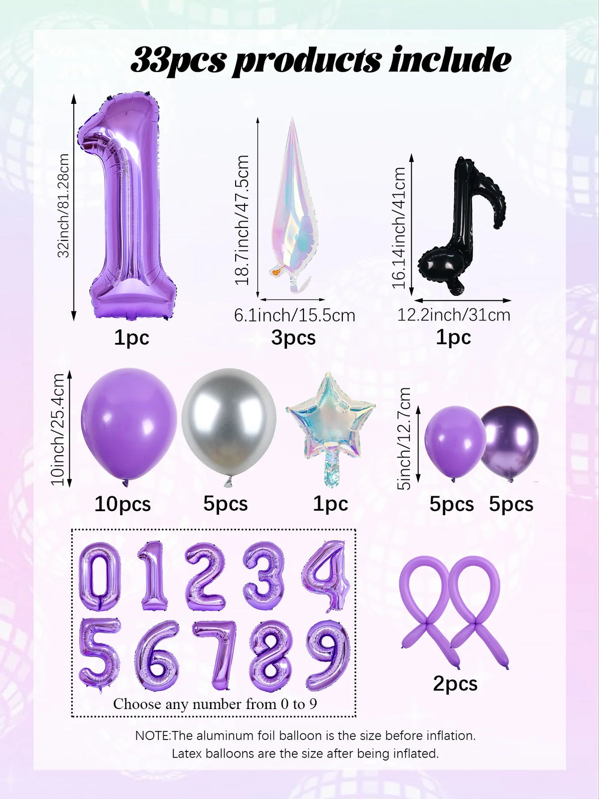 33-Piece K-Pop Music Theme Balloon Pillar Set for Party Decor