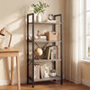 Industrial 4-Tier Tall Bookshelf with Graduated Shelves