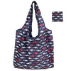 Foldable Reusable Shopping Tote with Animal Print Design
