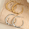 Large Hammered Gold Hoop Earrings