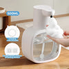 A white wall-mounted infrared automatic foam soap dispenser with a pump and included accessories.
