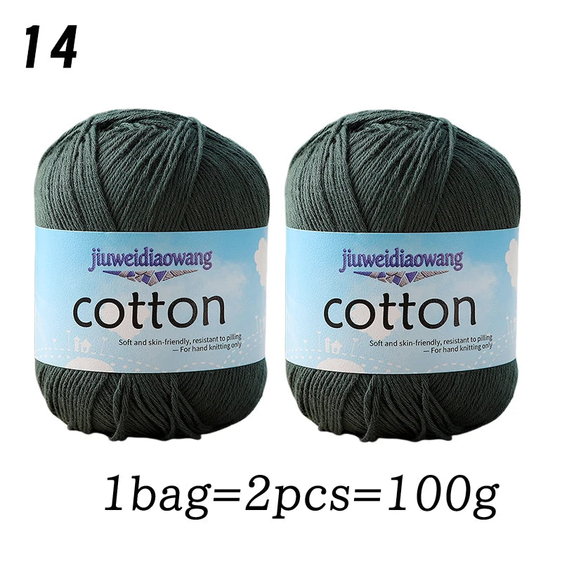 Premium 100% Cotton Yarn – Medium-Fine Weight for All-Season Knitting