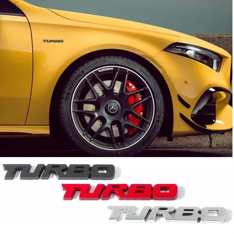 3D Turbocharged Metal Alloy Car Badge Emblem