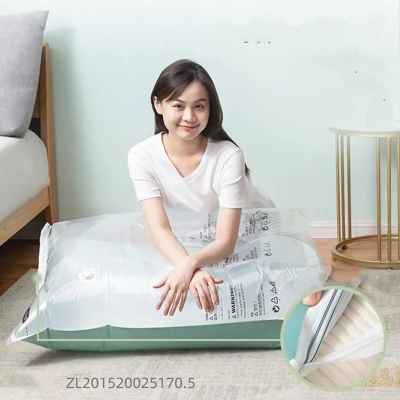 No-Pump Vacuum Storage Bags for Clothes and Bedding