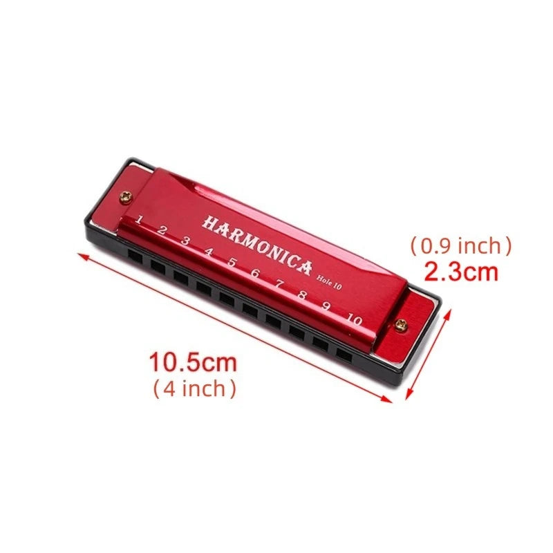 10-Hole Diatonic Harmonica in C with Protective Case