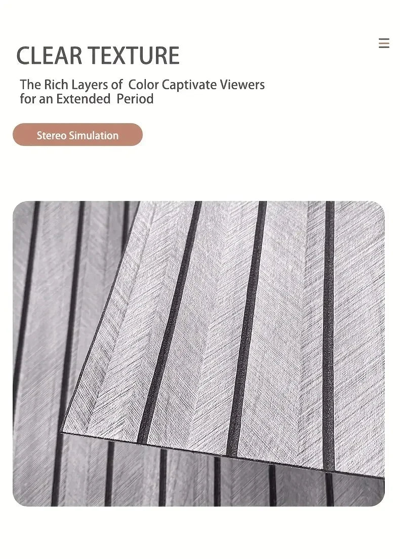 Close-up view of clear texture wallpaper showing fine vertical lines and wood grain patterns.