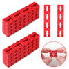 Red PVC outlet spacers shown in various lengths and configurations for secure electrical installation