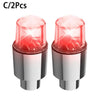 A pair of motion-activated LED tire valve lights for bikes, cars, and motorcycles.