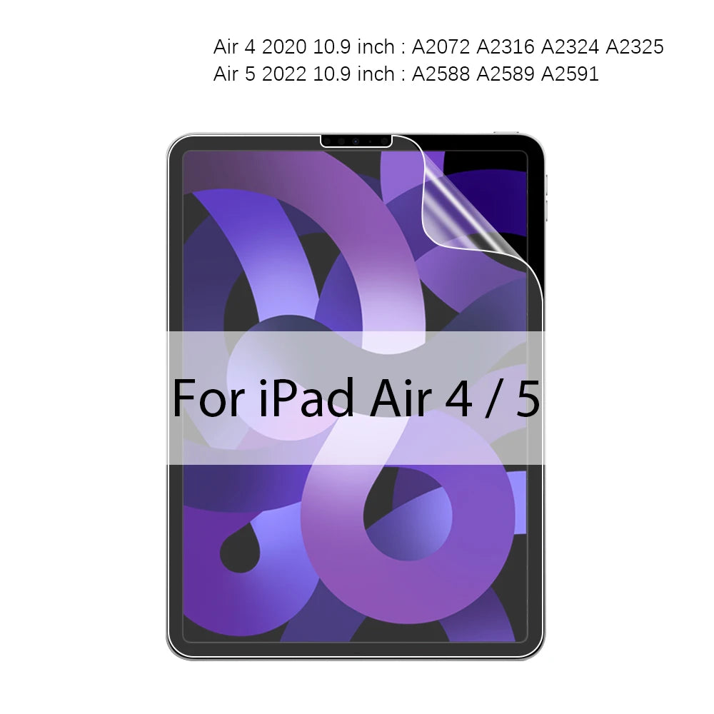 A matte screen protector for an iPad Air 4 or 5 device.