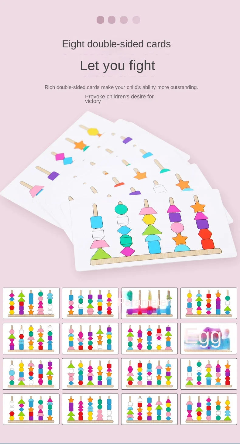 Montessori Wooden Color & Shape Matching Puzzle for Toddlers