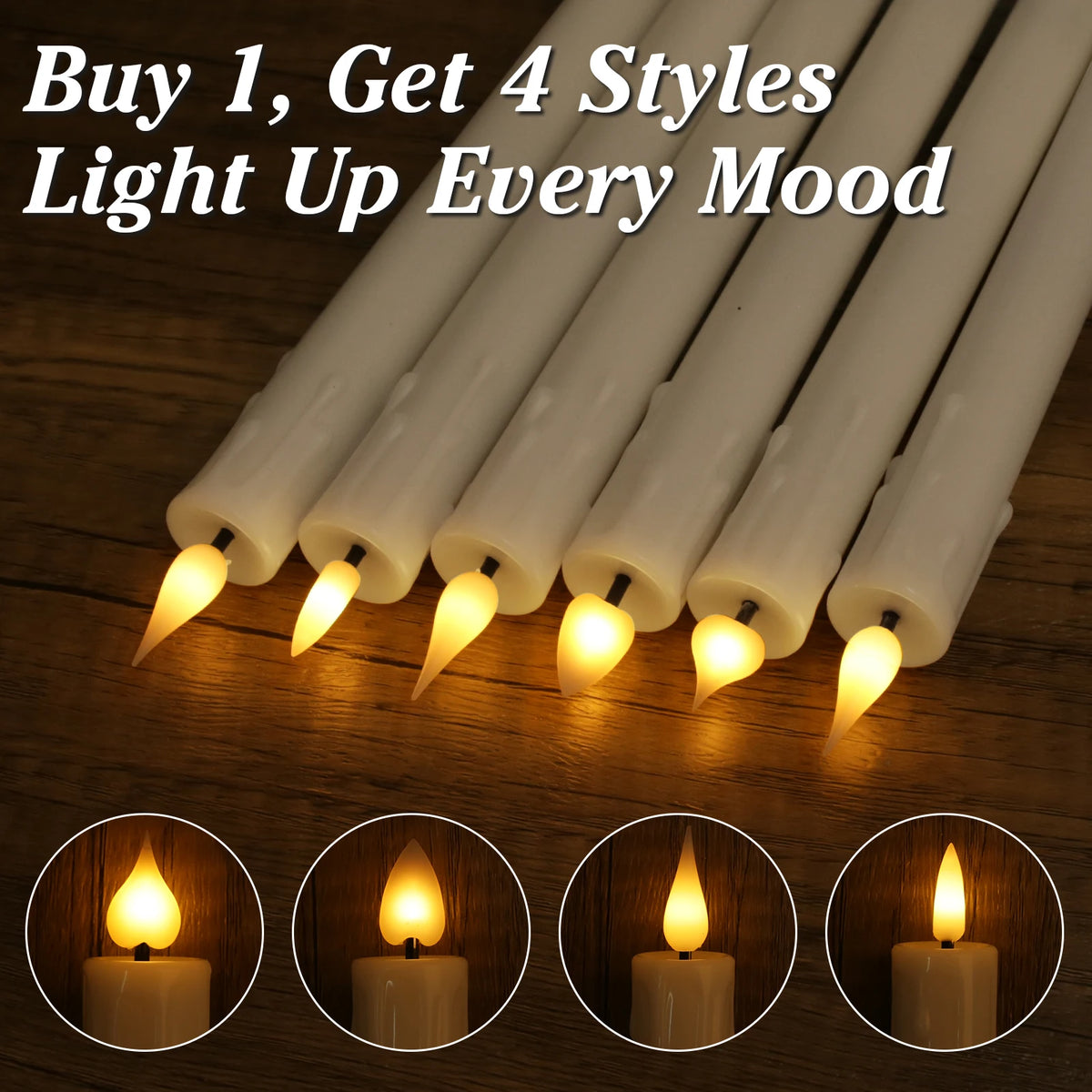 LED Flameless Taper Candles with Remote Control