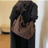 Multi-Pocket Corduroy Tote Bag – Large Capacity Casual Satchel for Travel, Work & Commute