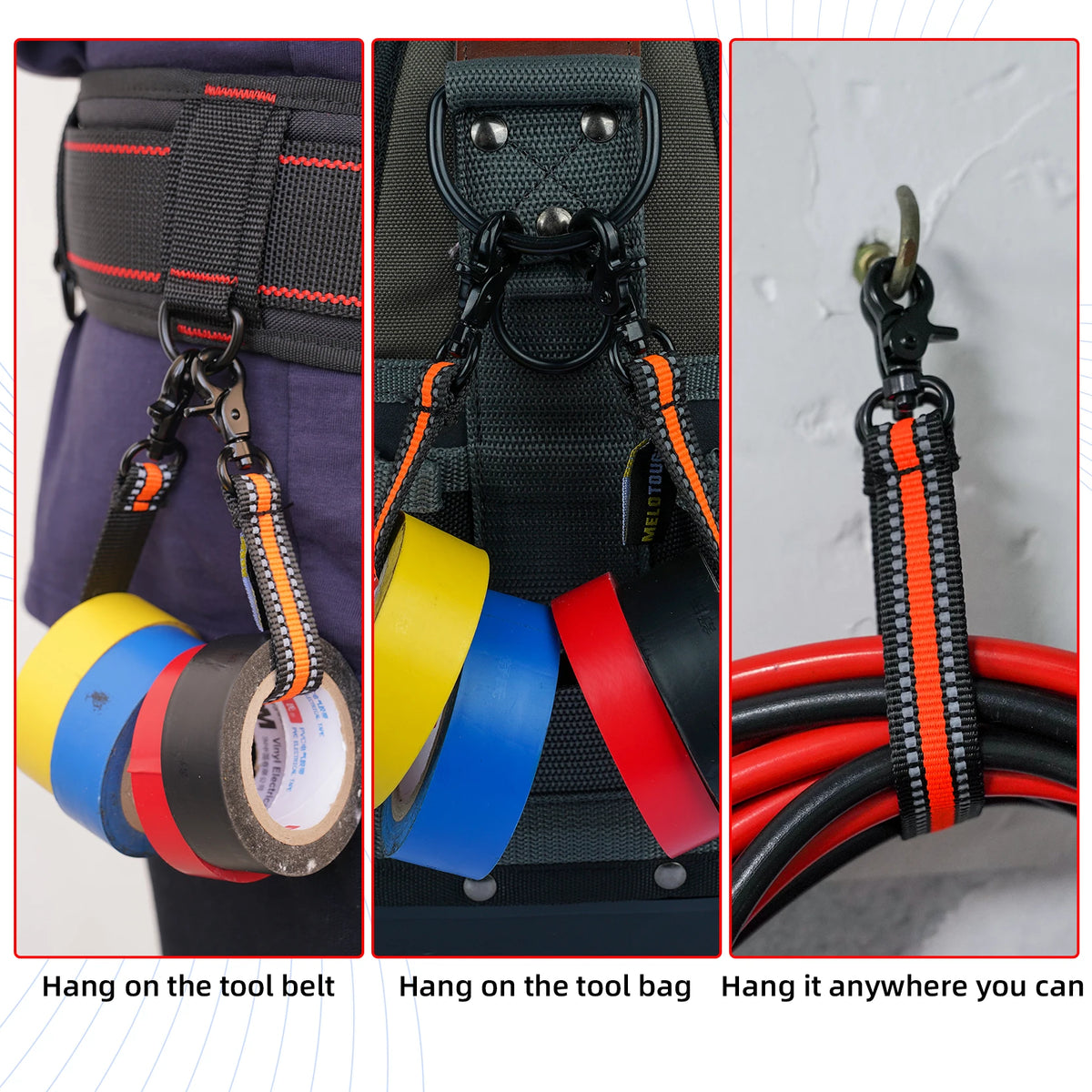 Durable Electrical Tape Holder with Snap Hook for Tool Belts and Pouches