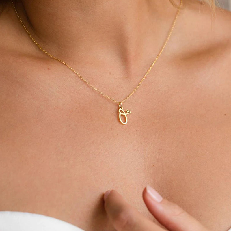 Collier avec Lettre Initiale et Pendentif Cœur