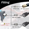 Fitting components for a rotating car wash pressure gun including 3/8 inch plug and M22 adapters