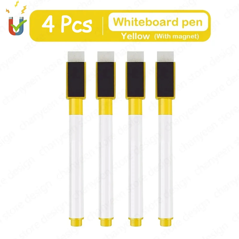 Magnetic Dry-Erase Pens with Refillable Ink, 8 Colors