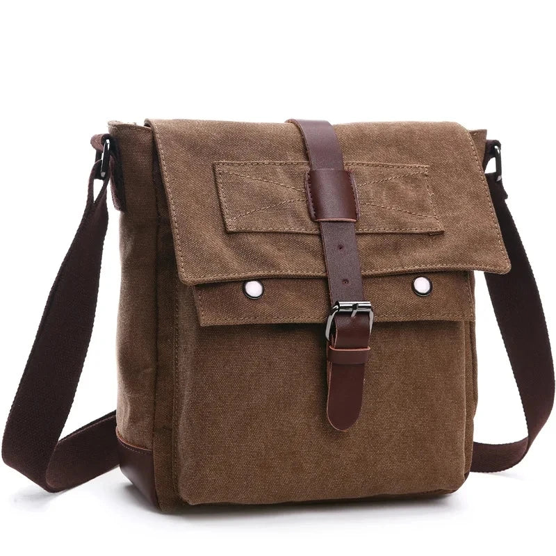 Vintage Canvas Messenger Bag for Men – Retro Crossbody Shoulder Bag