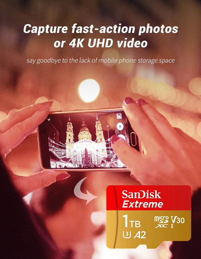 SanDisk Extreme microSDXC Card – U3 V30 High-Speed Storage (64GB–1TB)